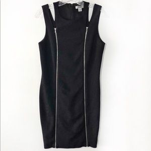 DKNY Black Zipper Sheath Dress Size 4